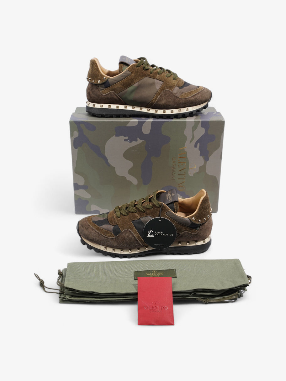 Valentino Rockstud Runner Khaki Camo Suede EU 37 UK 4 Image 9