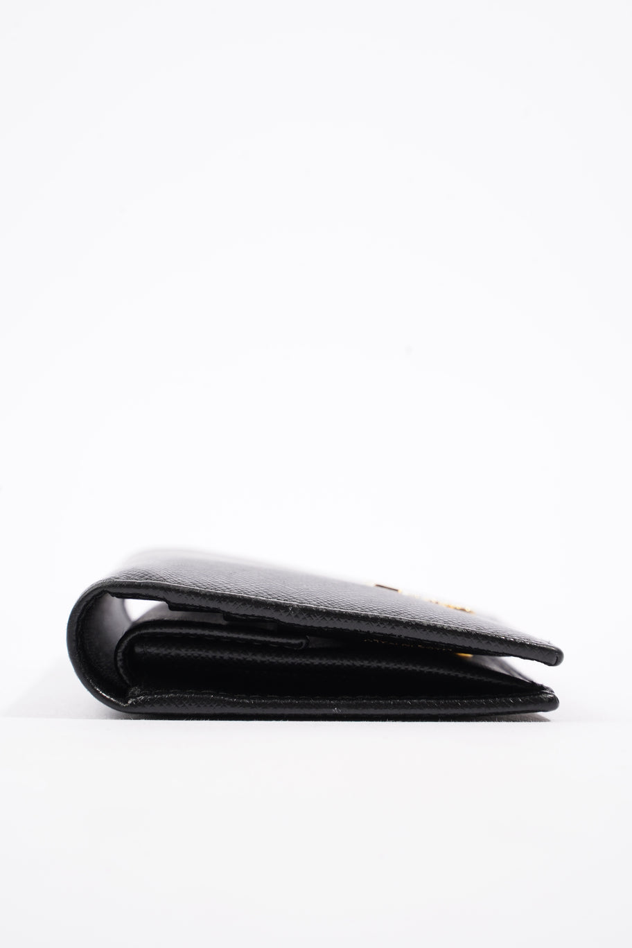 Compact Wallet Black Saffiano Leather Image 4