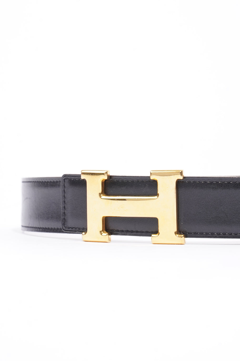 H Belt Black / Tan Leather 70cm 28