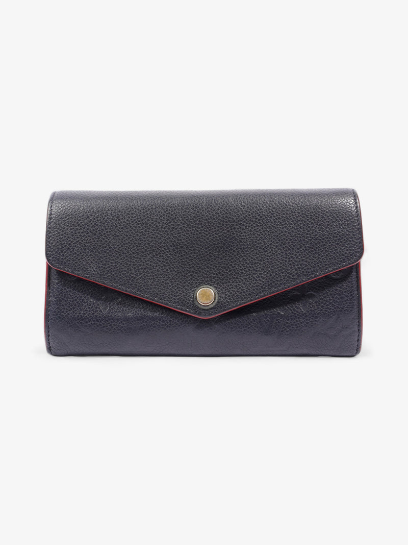  Sarah Wallet Marine Empreinte Leather