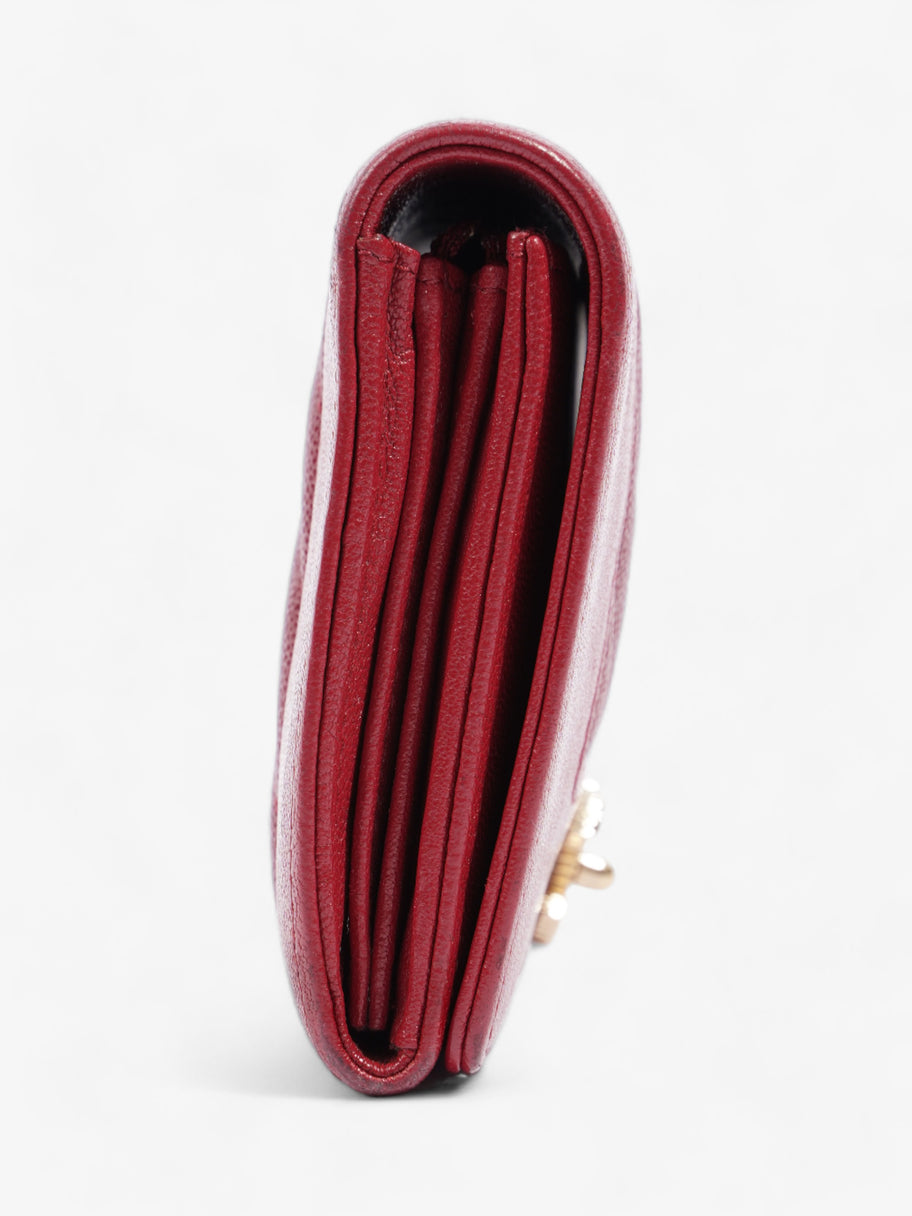 Mademoiselle Long Wallet Red Caviar Leather Image 4