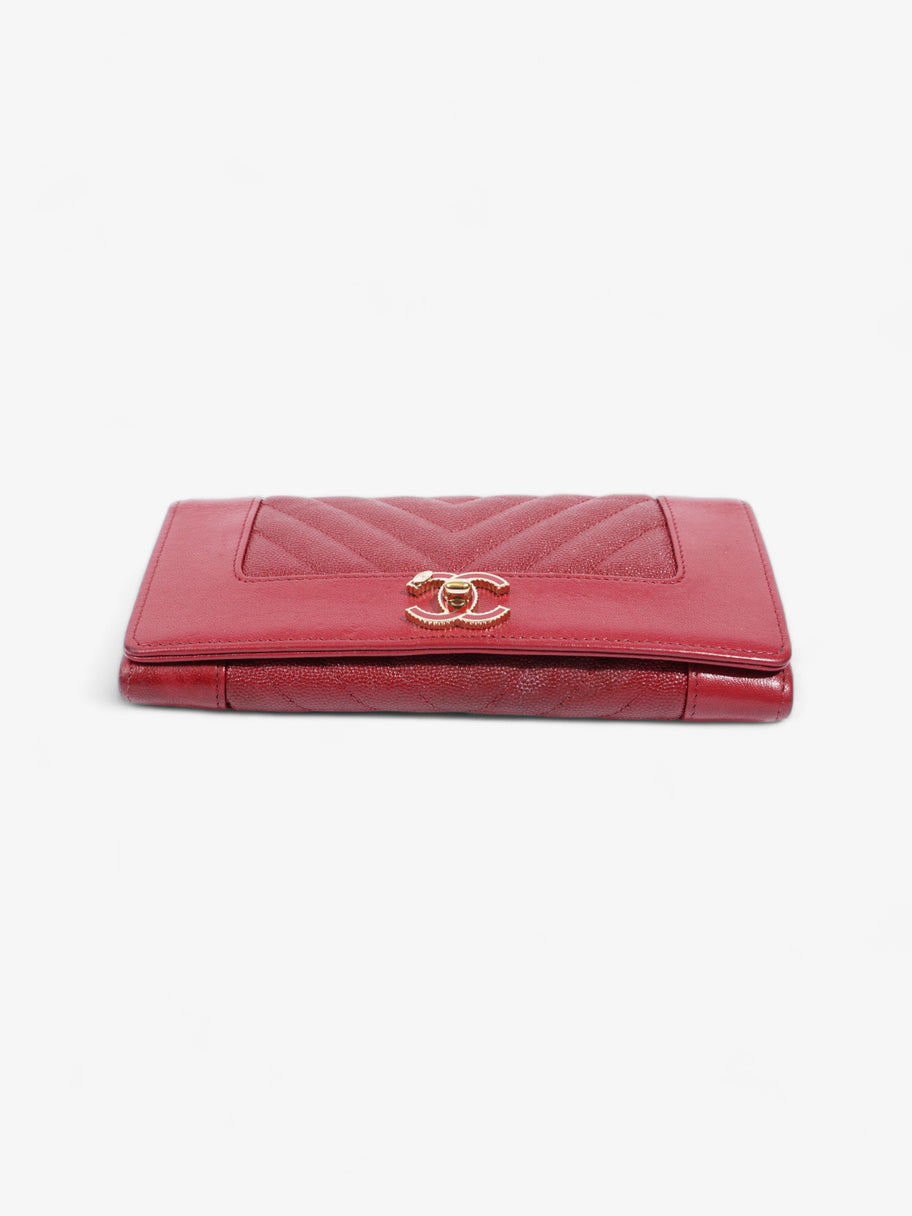 Mademoiselle Long Wallet Red Caviar Leather Image 5