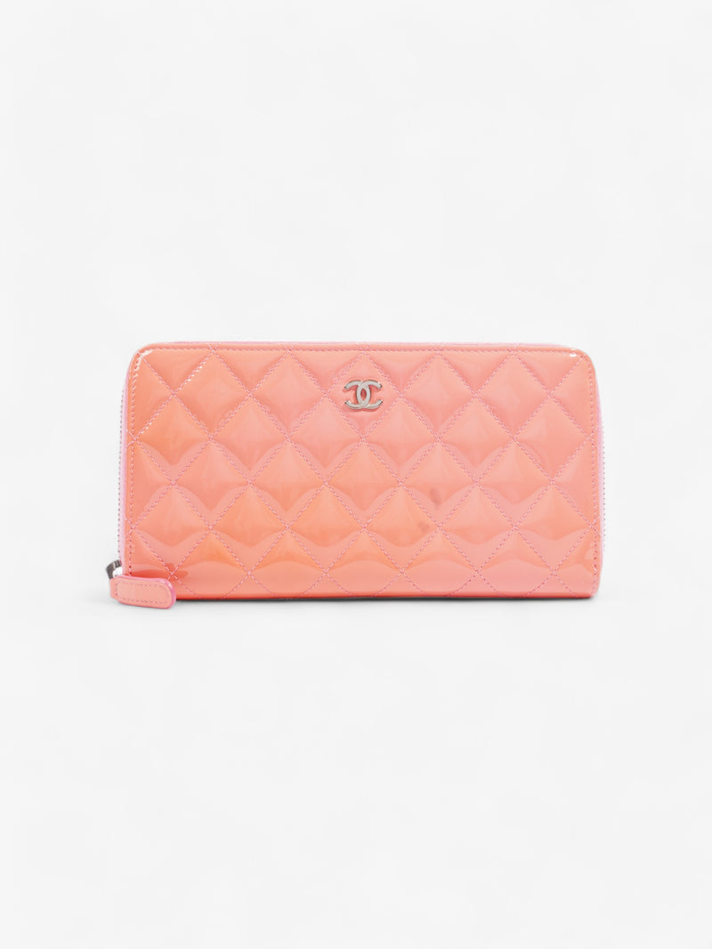  Bi-Fold Long Wallet Pink Matelasse Leather