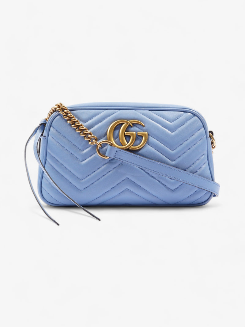  GG Marmont Blue Matelasse Leather Small