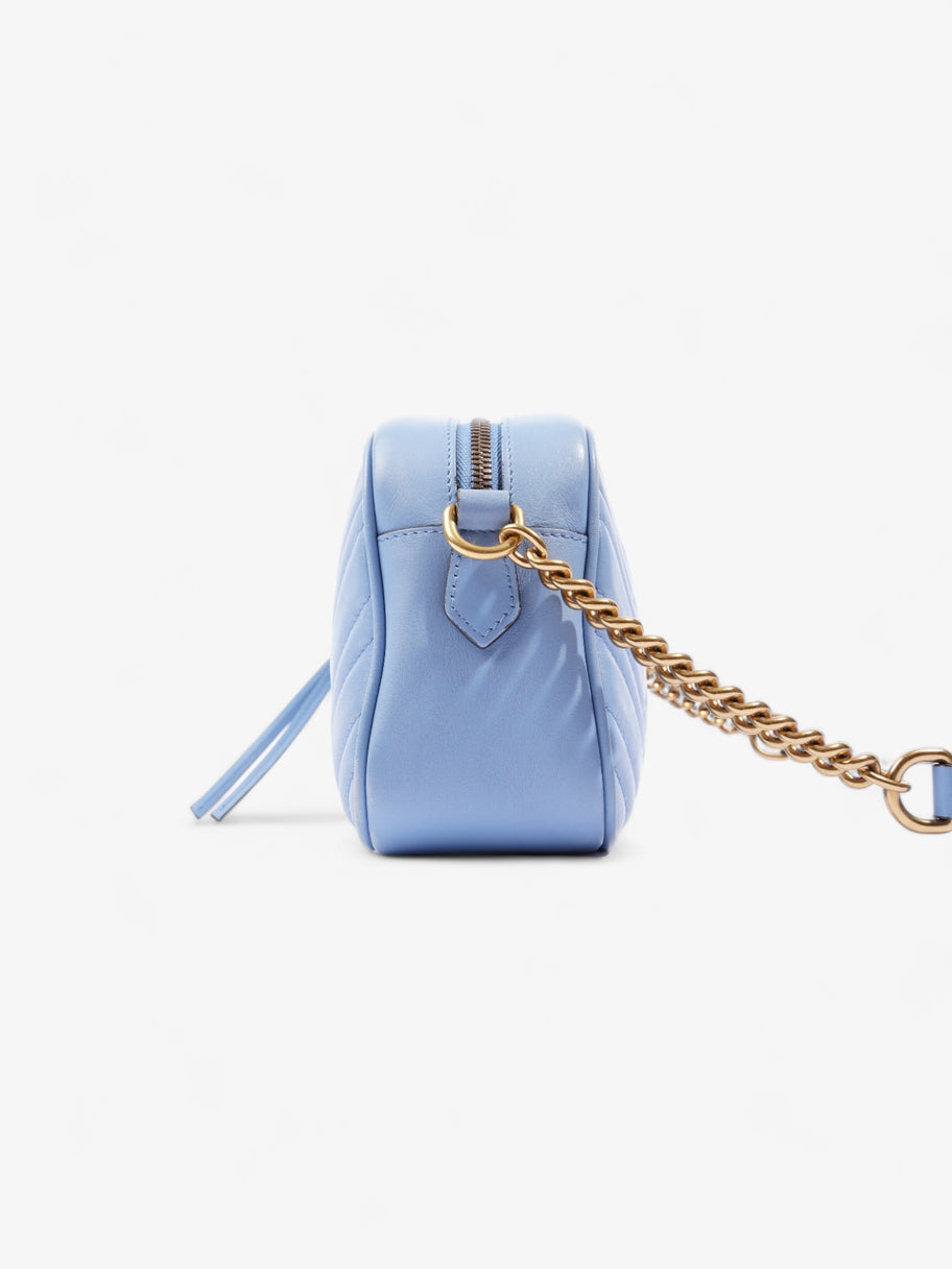 GG Marmont Blue Matelasse Leather Small Image 3