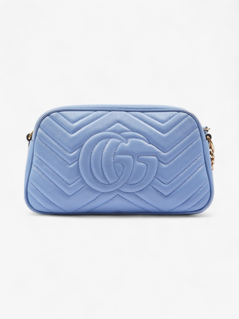 GG Marmont Blue Matelasse Leather Small Image 4