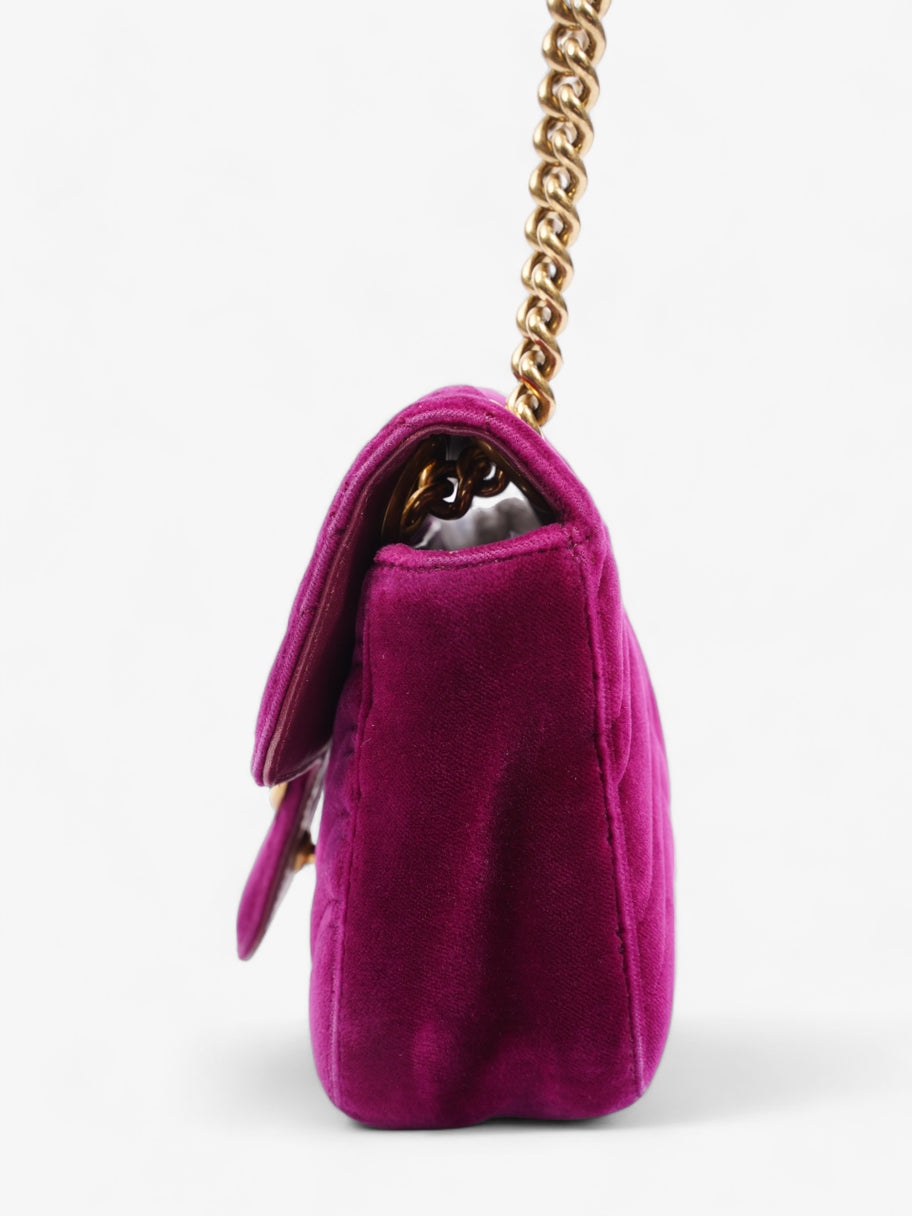 GG Marmont Flap Purple Velvet Mini Image 3