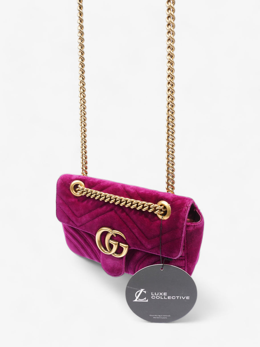 GG Marmont Flap Purple Velvet Mini Image 10