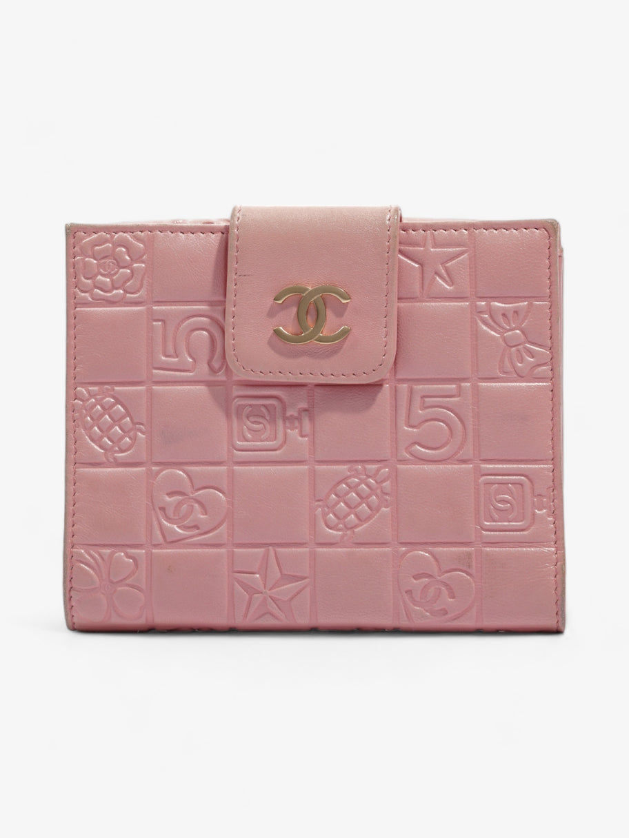 Choco Bar No.5 Bifold Wallet Pink Lambskin Leather Image 1