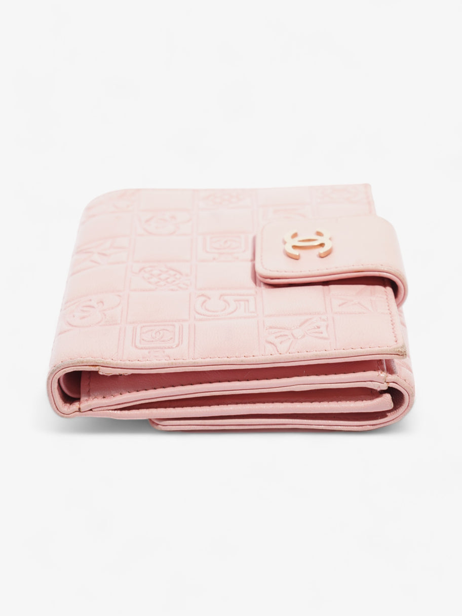 Choco Bar No.5 Bifold Wallet Pink Lambskin Leather Image 2