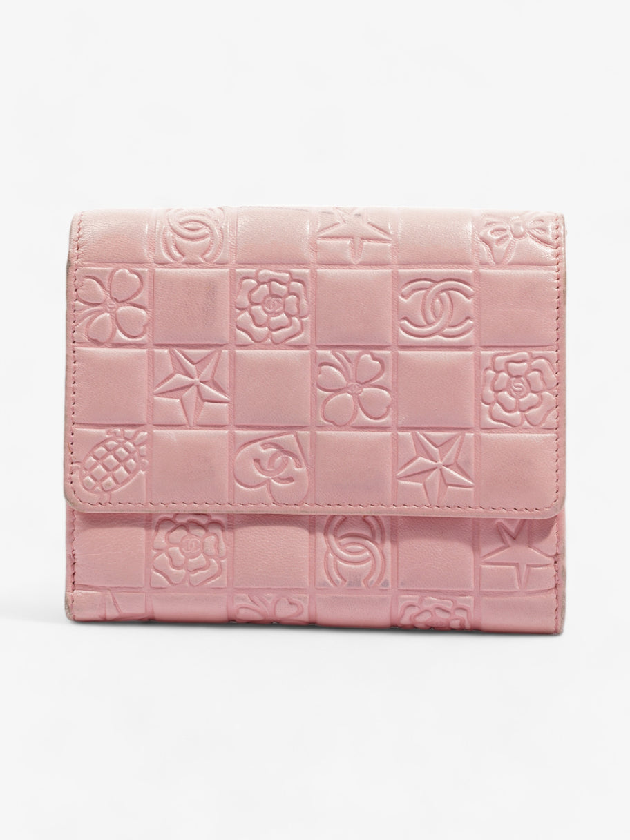 Choco Bar No.5 Bifold Wallet Pink Lambskin Leather Image 3