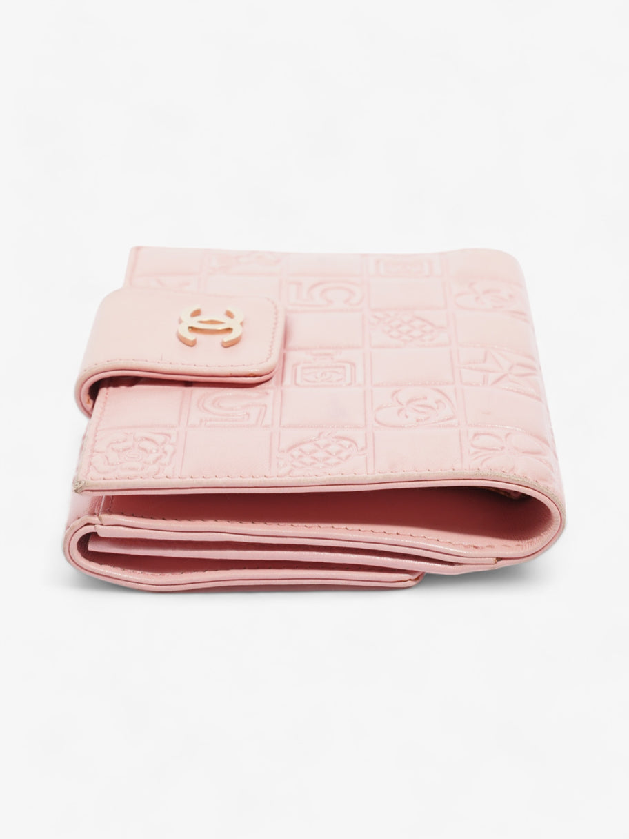 Choco Bar No.5 Bifold Wallet Pink Lambskin Leather Image 4