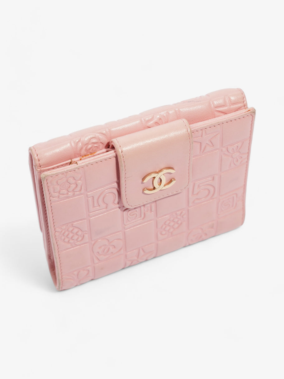 Choco Bar No.5 Bifold Wallet Pink Lambskin Leather Image 6