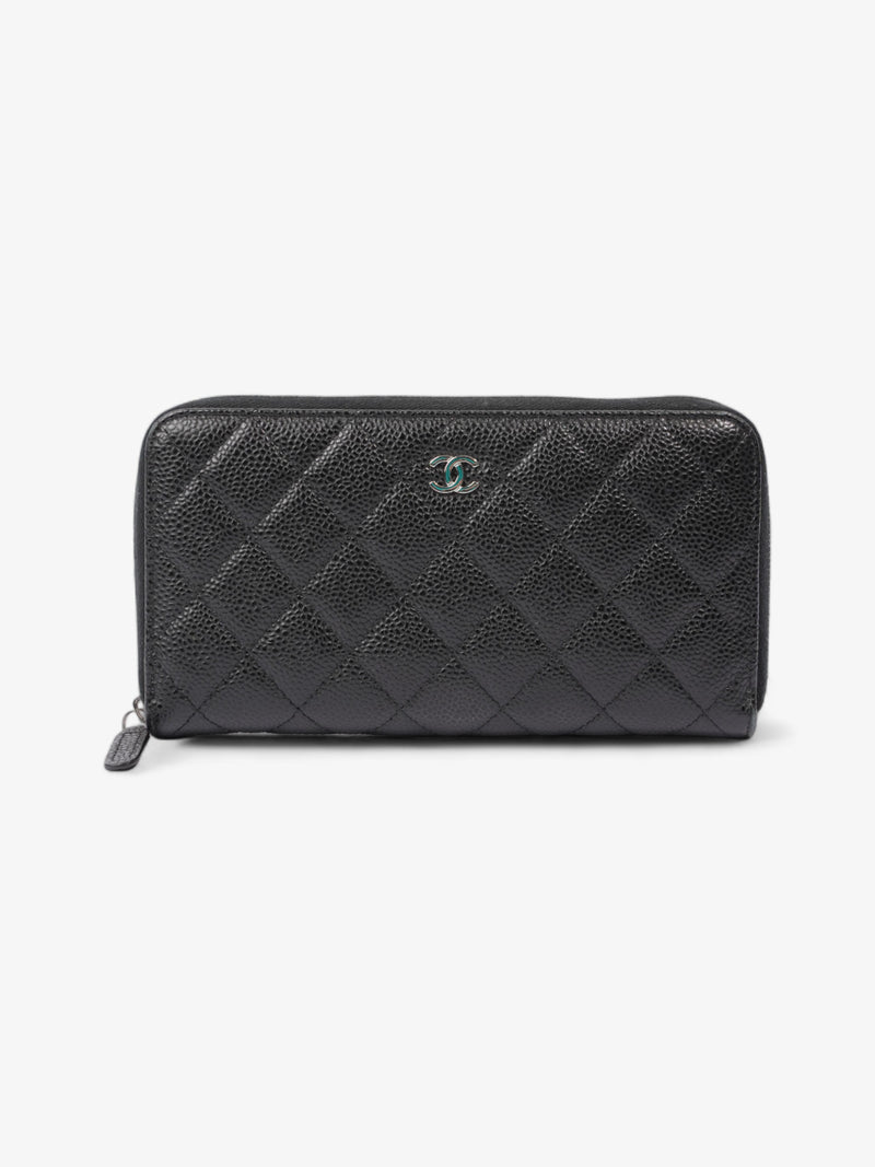  Zip Around Wallet Black Caviar Leather