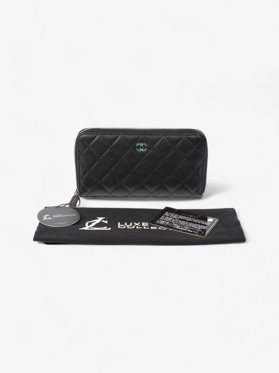 Zip Around Wallet Black Caviar Leather Image 9