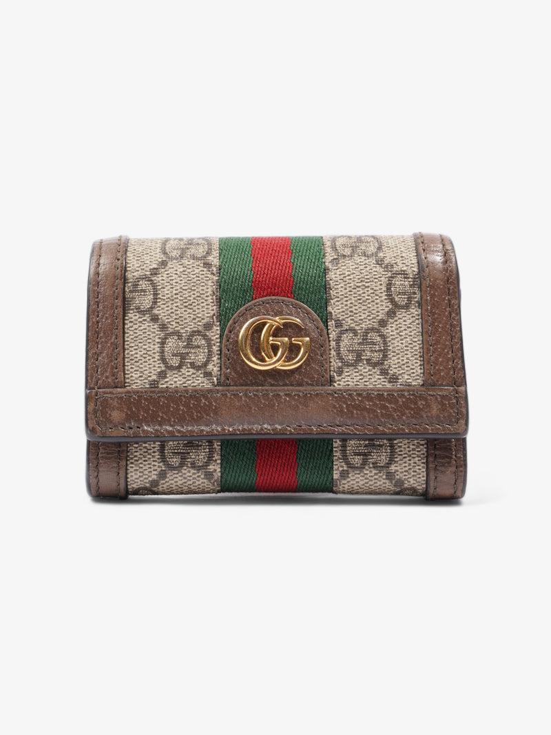  Ophidia GG French Flap Wallet GG Supreme / Red / Green Coated Canvas