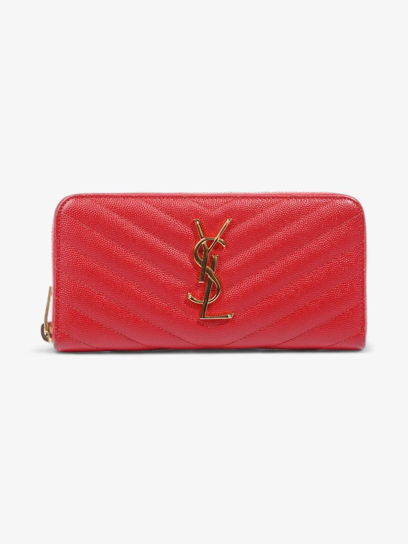  Cassandra Long Wallet Red Grained Leather