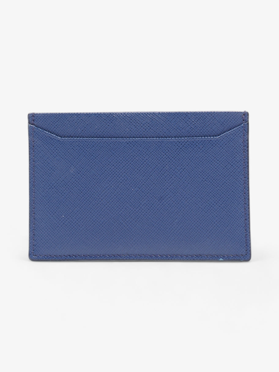 Logo Card Case Wallet Navy Saffiano Leather Image 3