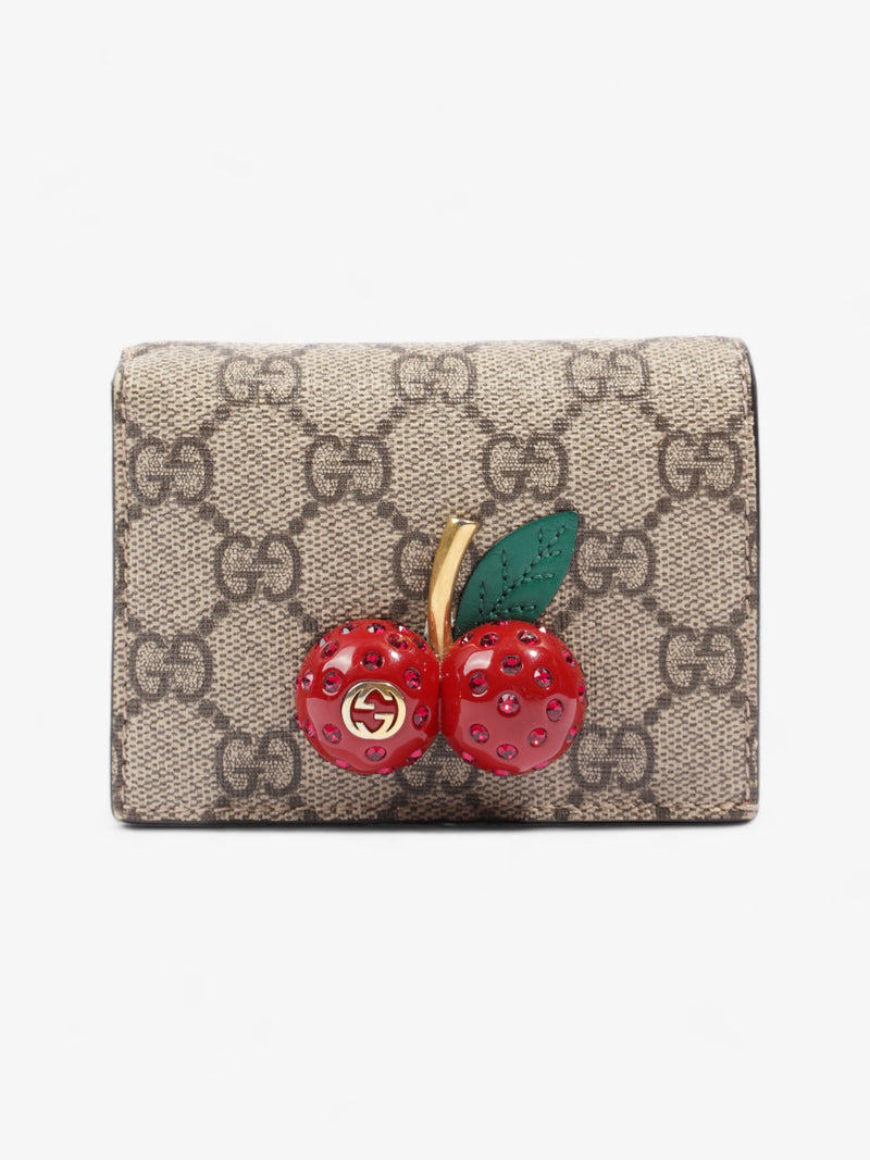  GG Cherry Compact Wallet GG Supreme Coated Canvas