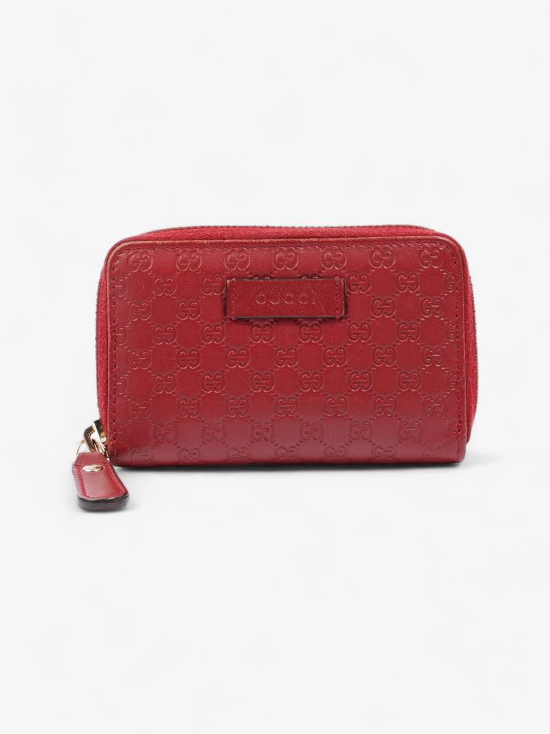  Micro Guccissima Compact Wallet Red Leather