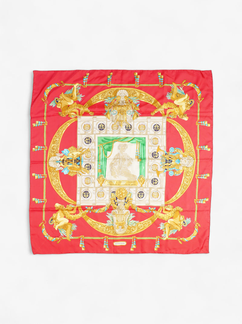  Hermes Hommage a Charles Garnier Red / Multicoloured Silk