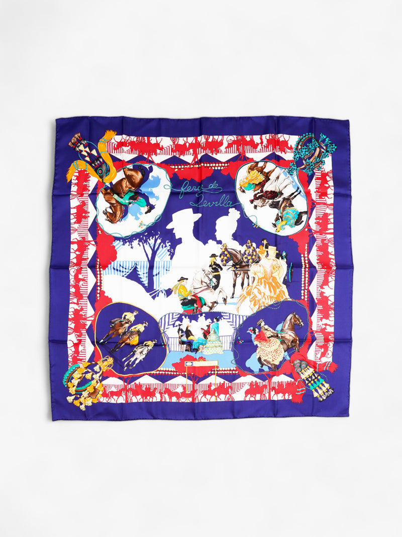  Hermes Feria De Sevilla Blue / Multicoloured Silk