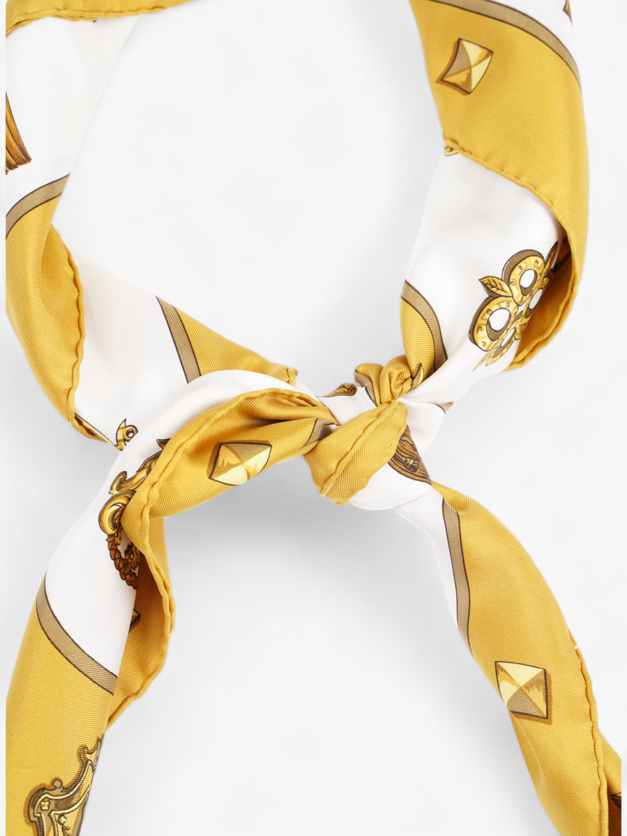 Hermes Les Cles Gold / White Silk Image 3