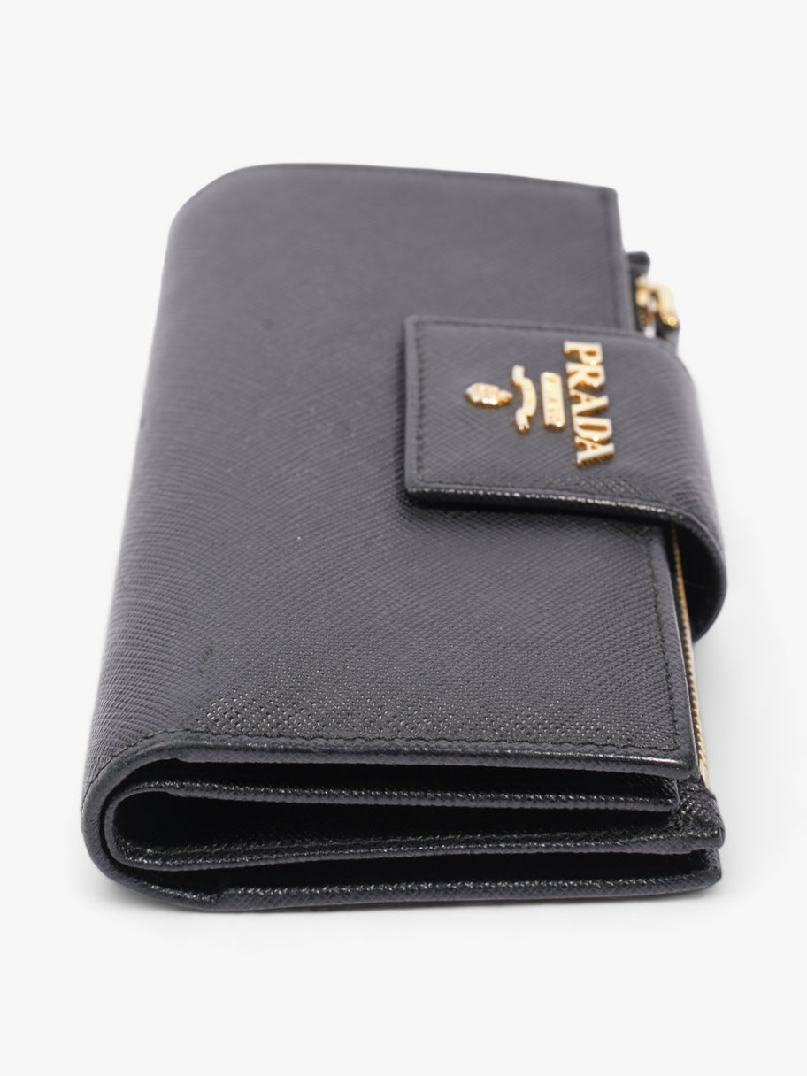 Logo Buckle Wallet Black Saffiano Leather Medium Image 3