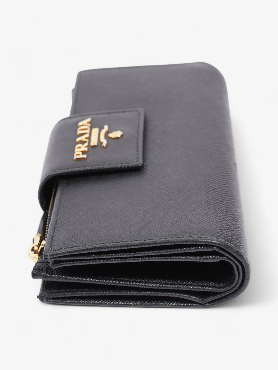 Logo Buckle Wallet Black Saffiano Leather Medium Image 4