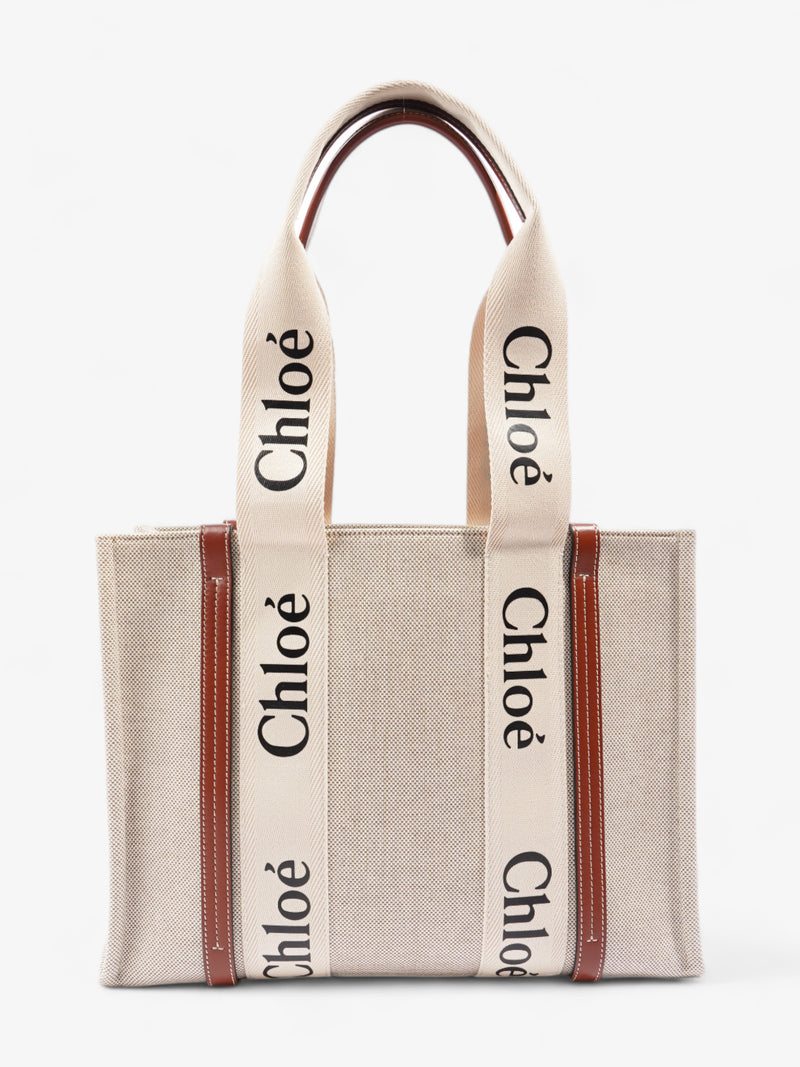  Woddy Tote Beige Cotton Medium