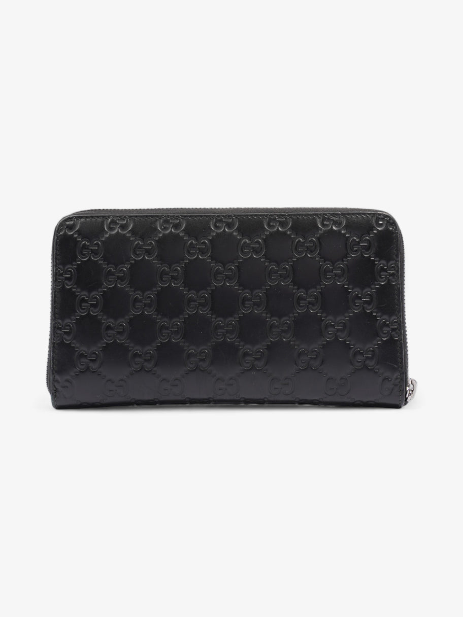 Gucci Guccissima Zip Around Wallet Black Leather Image 2