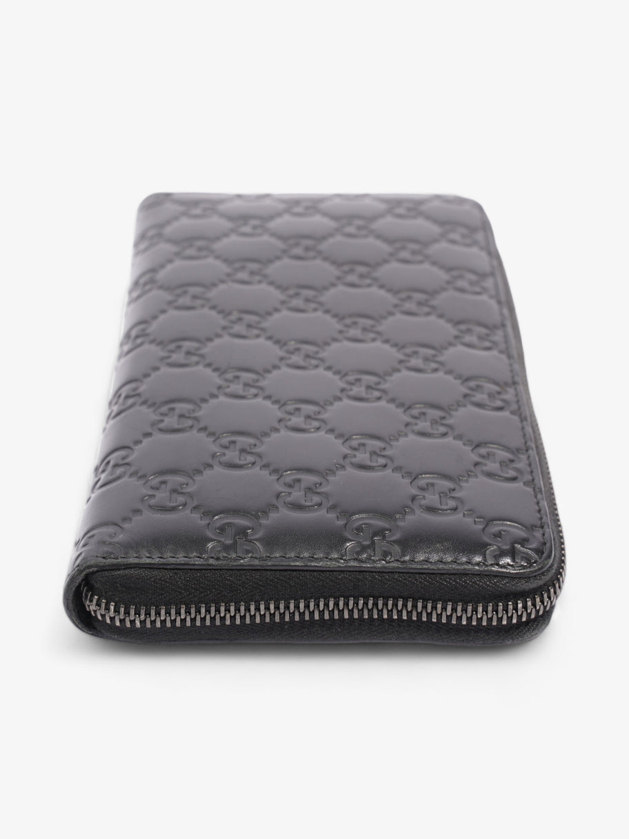 Gucci Guccissima Zip Around Wallet Black Leather Image 3