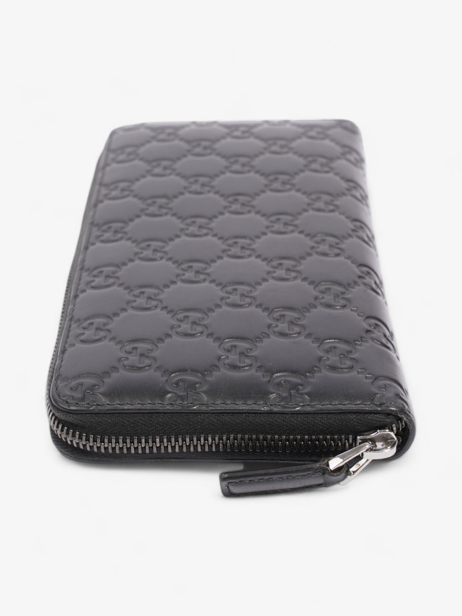 Gucci Guccissima Zip Around Wallet Black Leather Image 4