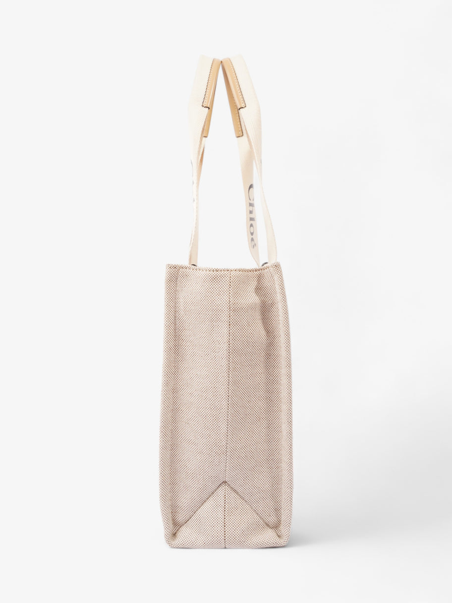 Woddy Tote Beige Cotton Medium Image 3