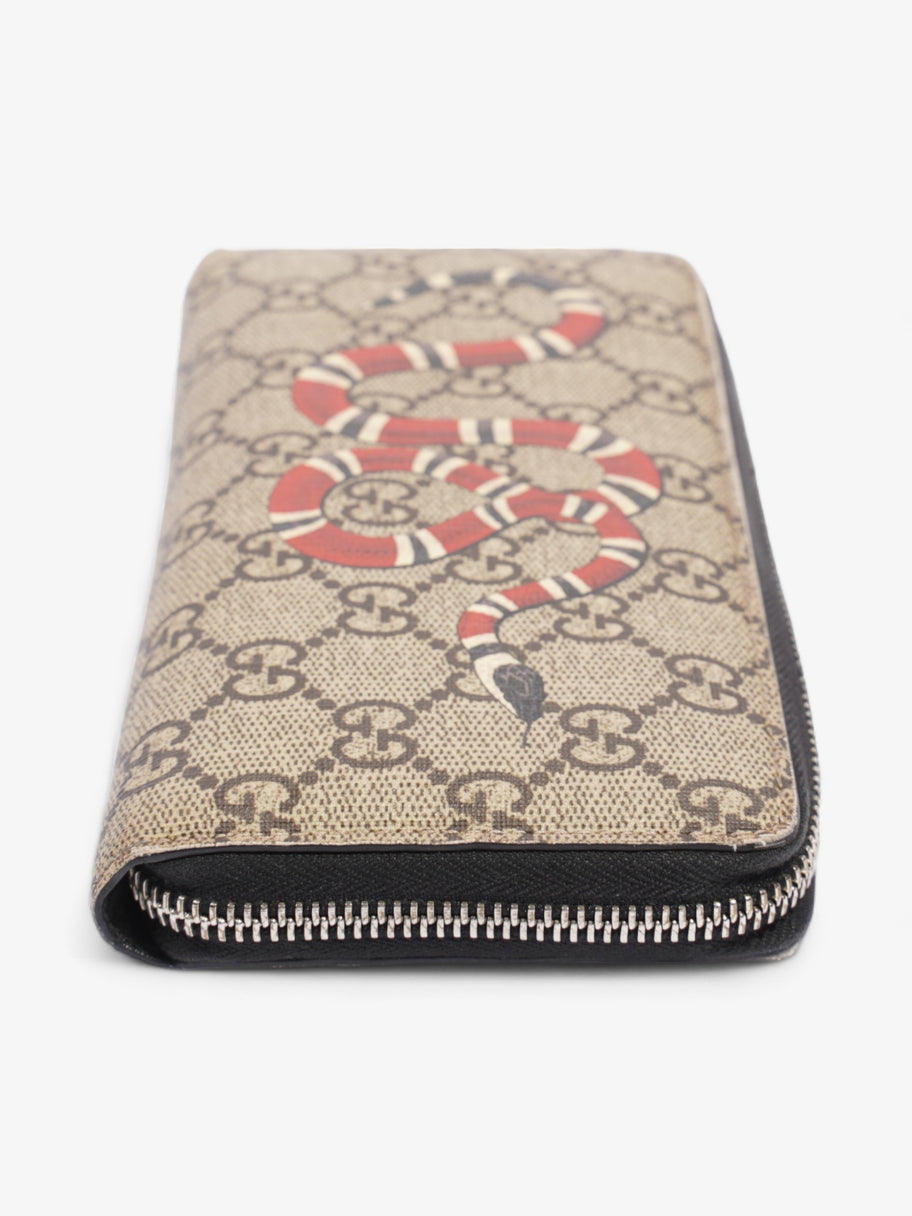 Snake Zip Around Wallet Beige And Ebony GG Supreme Coated Canvas Image 3