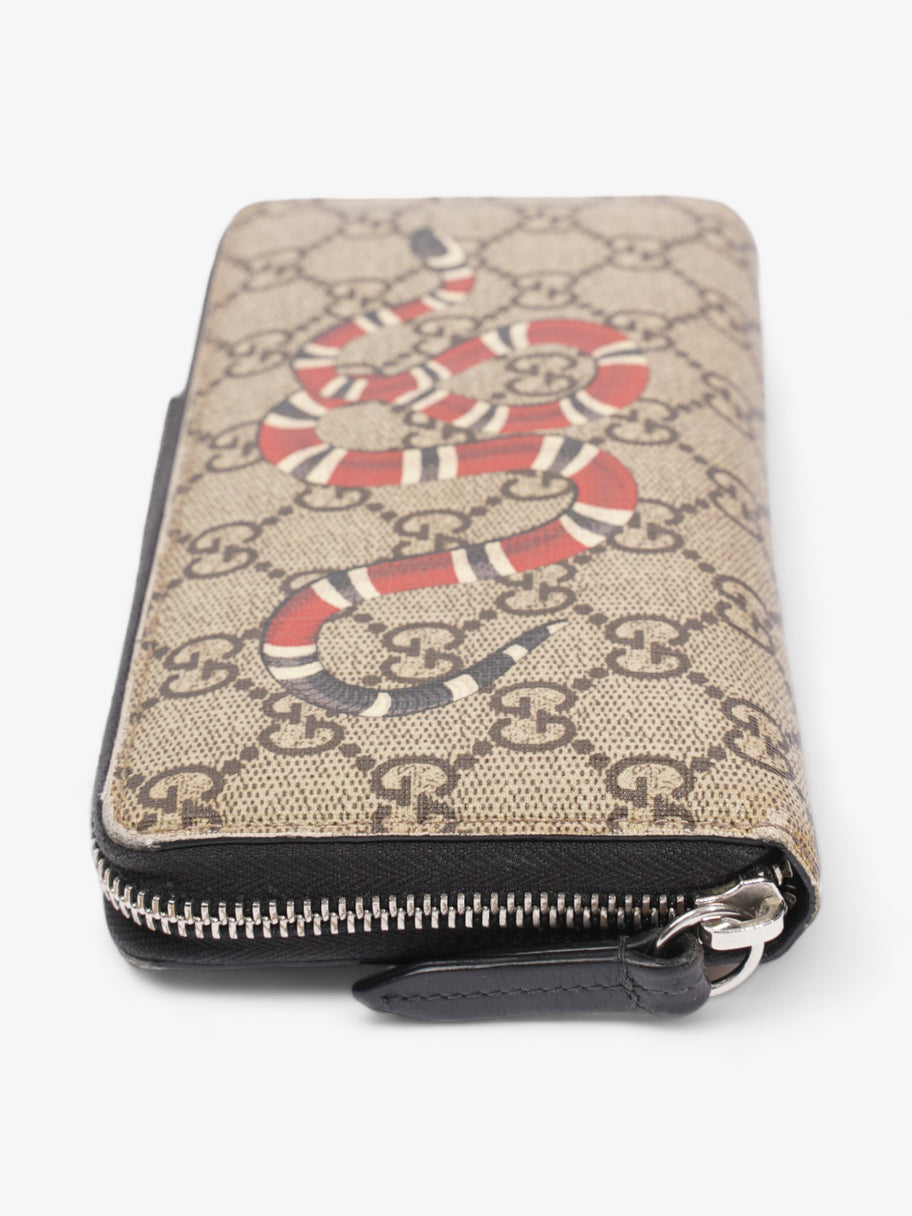 Snake Zip Around Wallet Beige And Ebony GG Supreme Coated Canvas Image 4