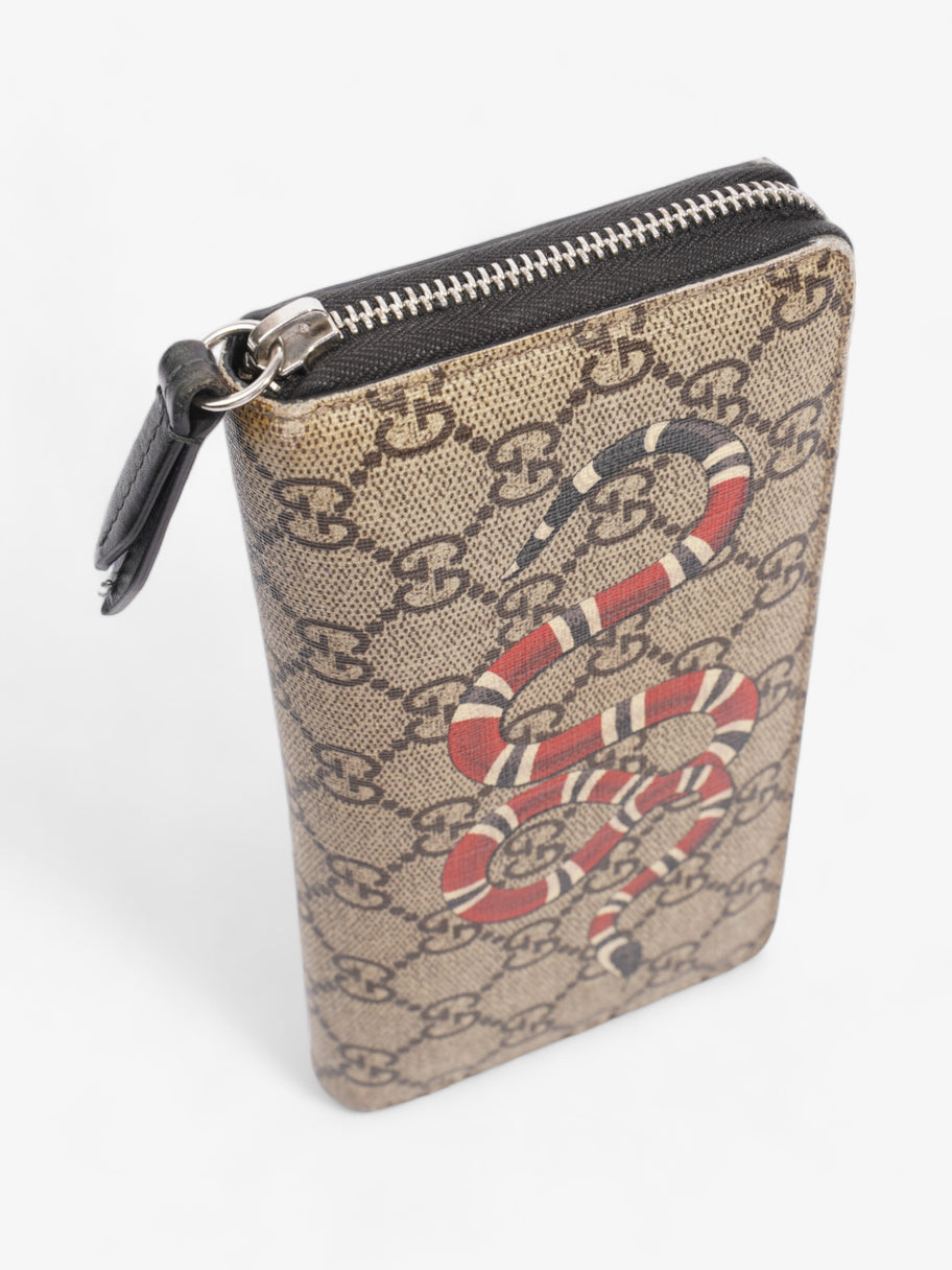 Snake Zip Around Wallet Beige And Ebony GG Supreme Coated Canvas Image 6