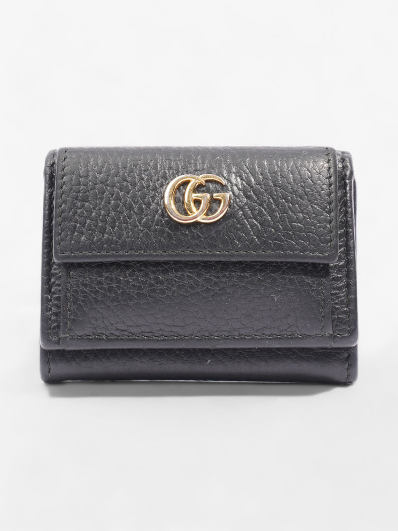  Gucci GG Marmont Trifold Wallet Black Leather