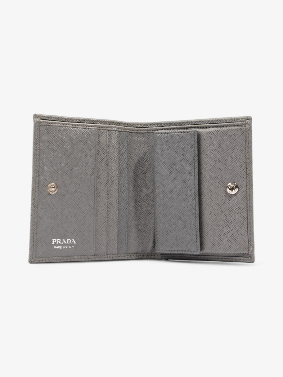 Prada Wallet Grey Saffiano Leather Image 5