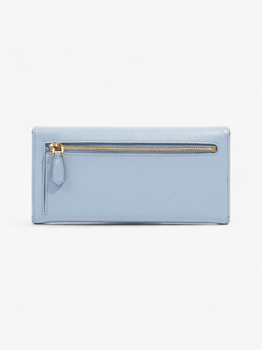 Prada Long Flap Wallet Light Blue Saffiano Leather Image 2