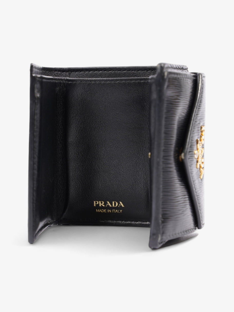 Prada Compact Wallet Black Epi Leather Image 6