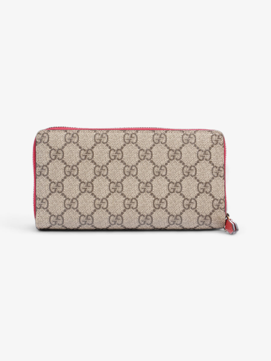 Gucci Zip Around Cherry Wallet Beige And Ebony GG Supreme / Red Coated Canvas Image 3