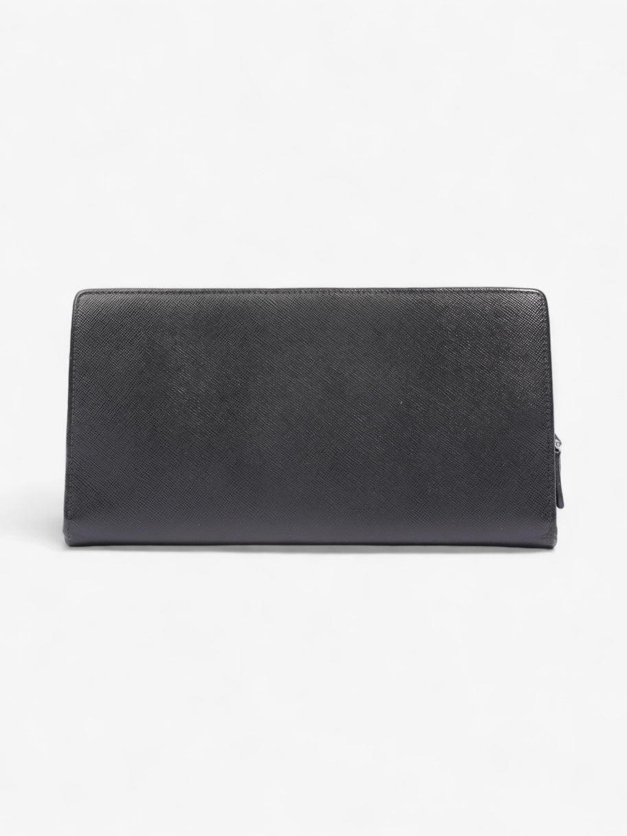 Prada Long Zip Around Wallet Black Saffiano Leather Image 2