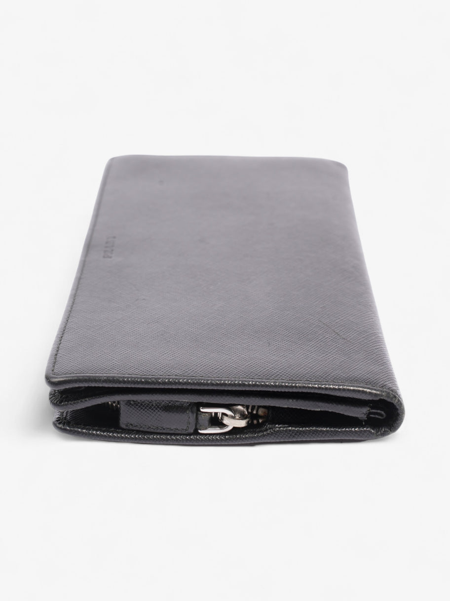 Prada Long Zip Around Wallet Black Saffiano Leather Image 4