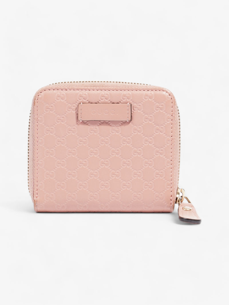  Gucci Micro Guccissima 449395 Leather Compact Wallet Pink   Ⓖ Engraving Pink Embossed Leather