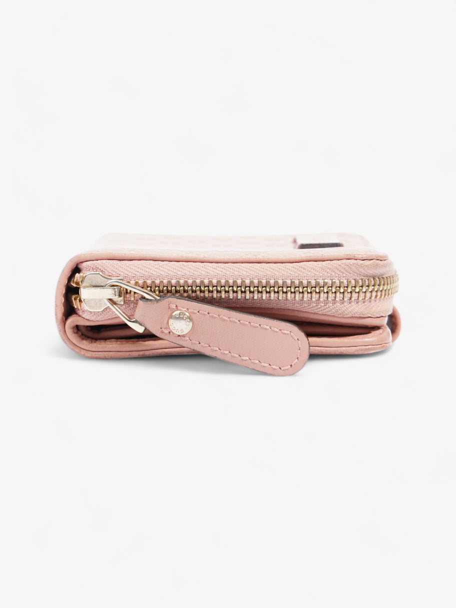 Gucci Micro Guccissima 449395 Leather Compact Wallet Pink   Ⓖ Engraving Pink Embossed Leather Image 2