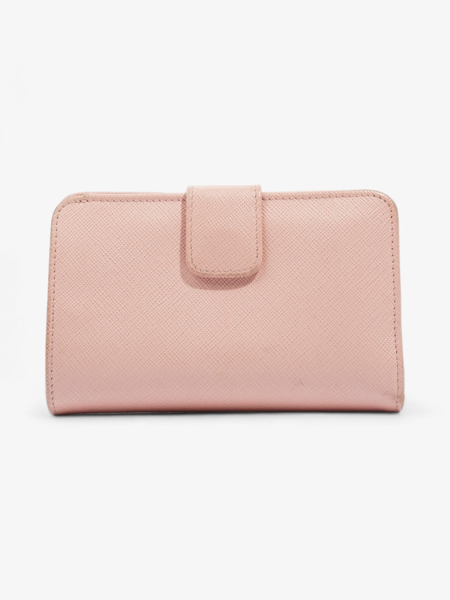 Compact Wallet Pink Saffiano Leather Image 2