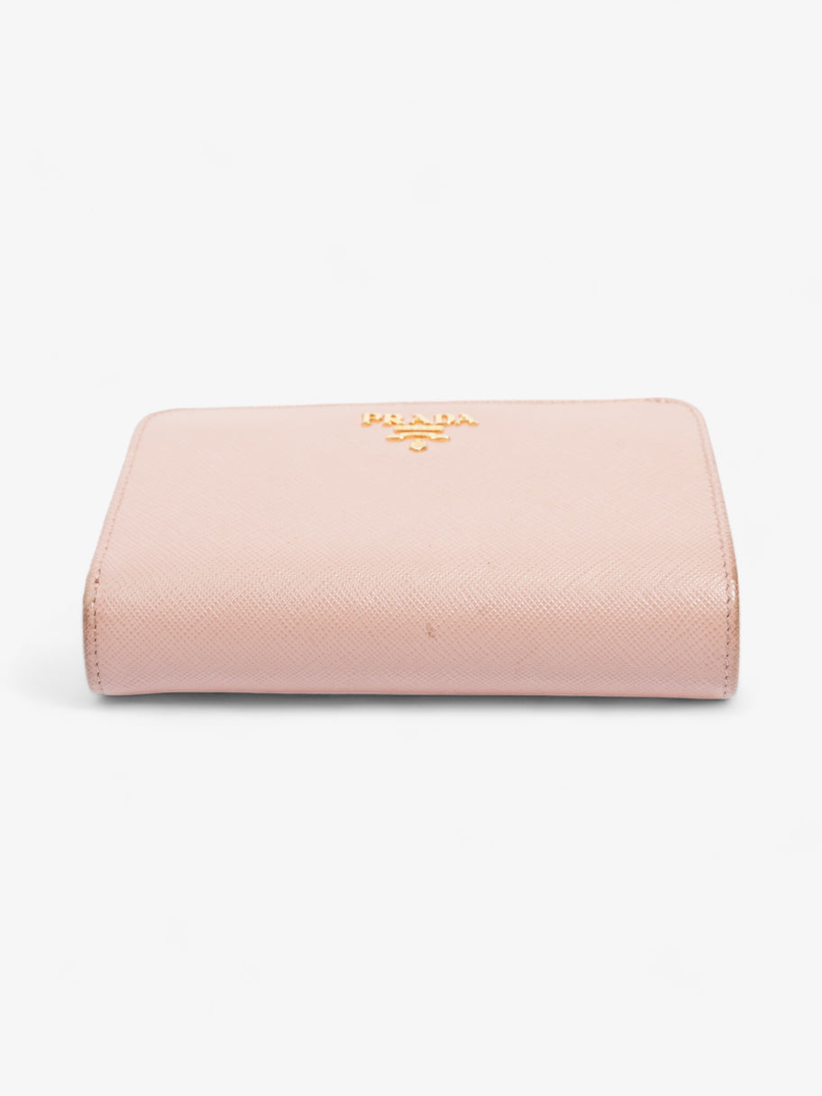 Compact Wallet Pink Saffiano Leather Image 5