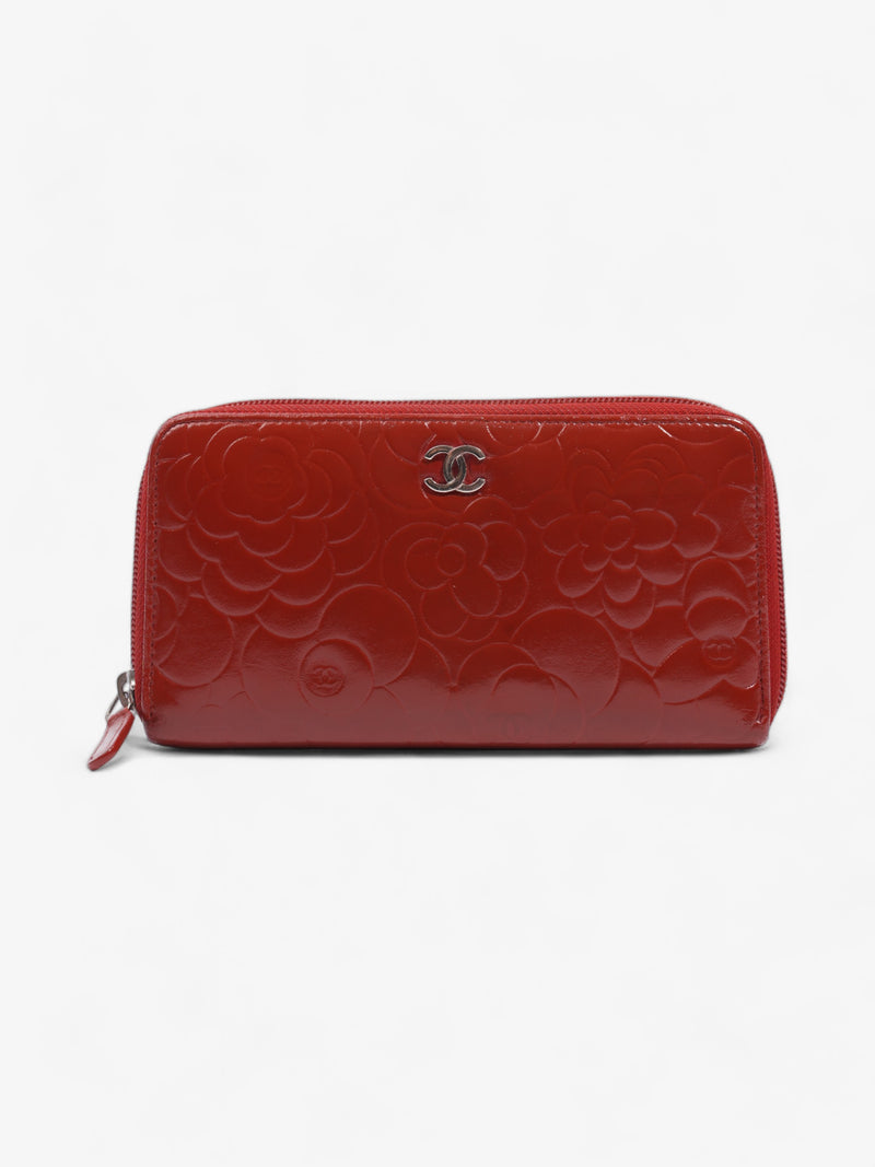  Camelia Zip Round Wallet Red Leather