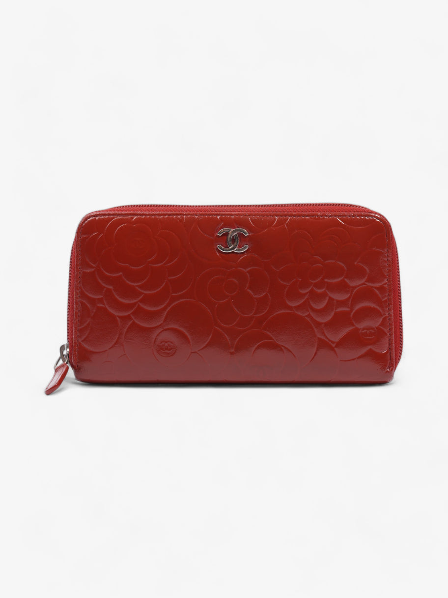 Camelia Zip Round Wallet Red Leather Image 1